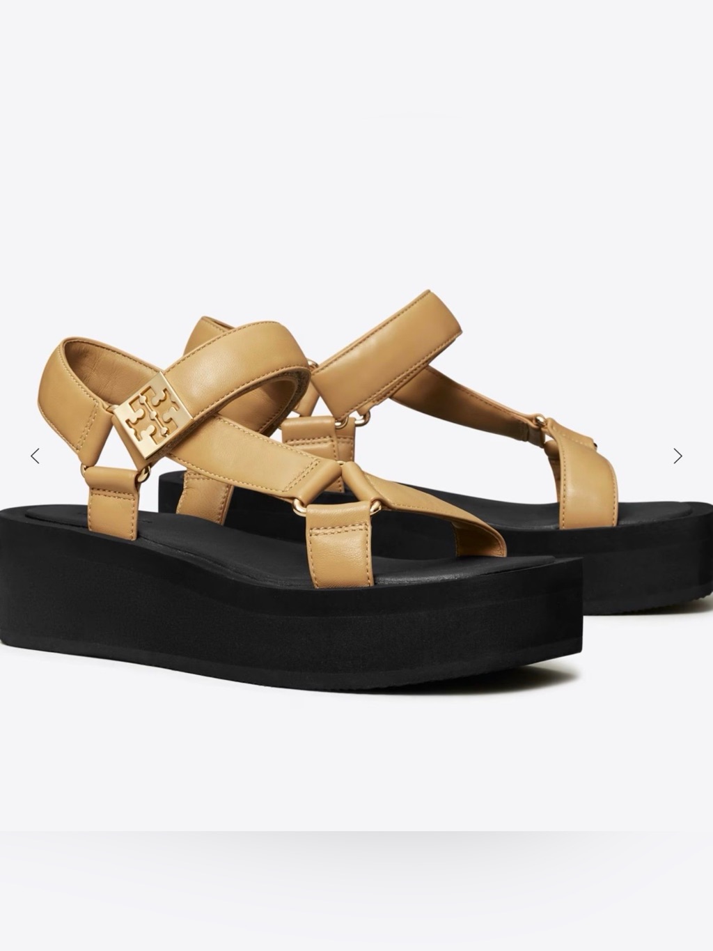 Tory Burch Mellow Platform Sandal Nib Color Ginger Tan Size 7.5